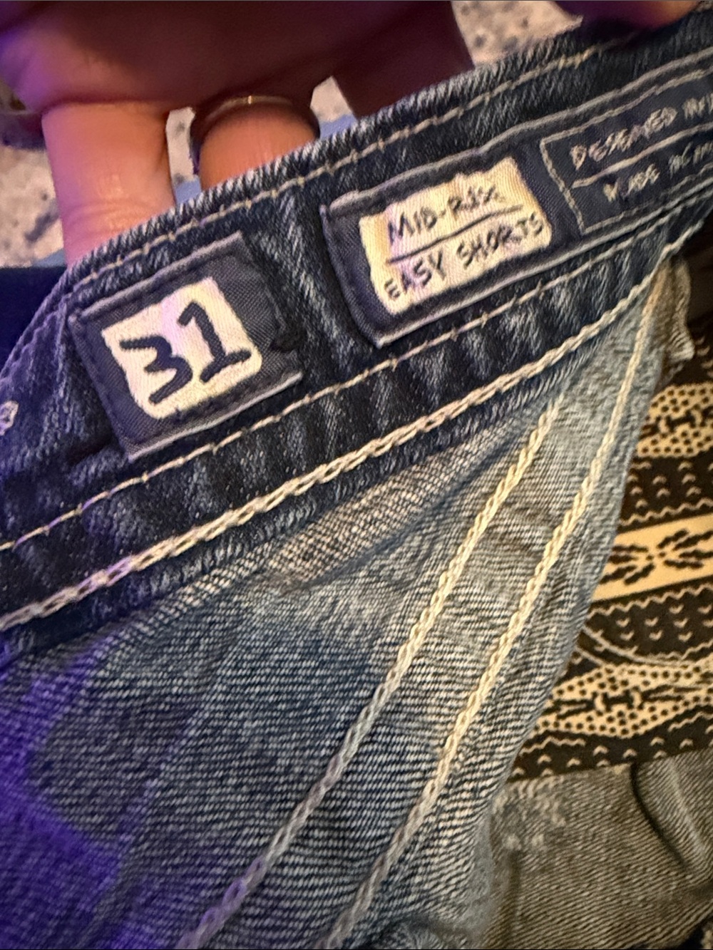 Miss Me Distressed Dark Wash Denim Shorts - Blue - Picture 3 of 10